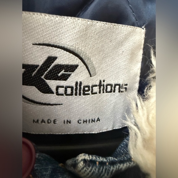 VINTAGE KC COLLECTIONS REMOVABLE FAUX FUR COLLAR DENIM JACKET WOMENS SIZE M - Picture 9 of 10